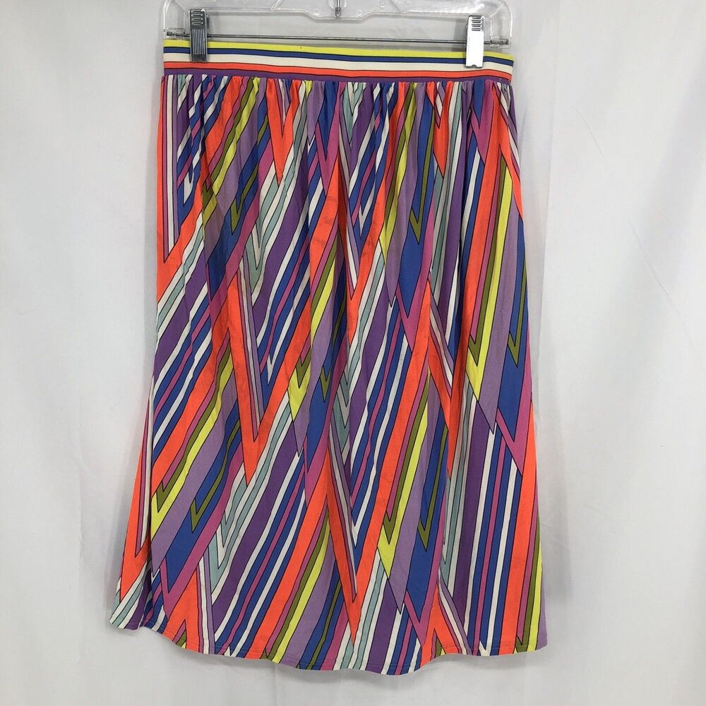 Juicy Couture Multicolor Neon Zigzag Elastic Waist Skirt Small